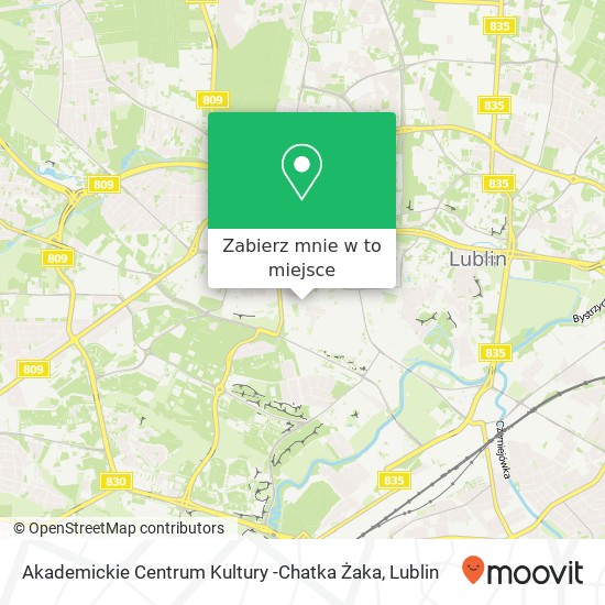 Mapa Akademickie Centrum Kultury -Chatka Żaka