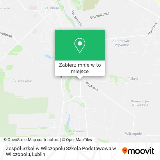 Mapa Zespół Szkół w Wilczopolu Szkoła Podstawowa w Wilczopolu