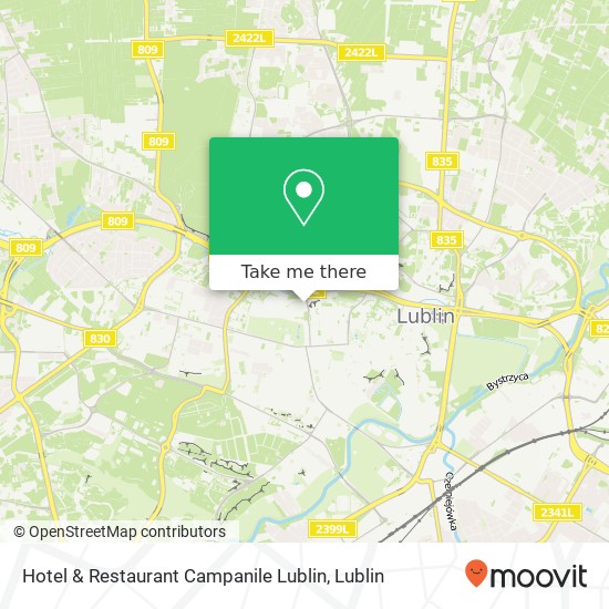 Mapa Hotel & Restaurant Campanile Lublin
