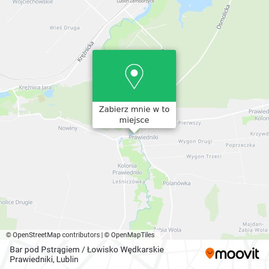 Mapa Bar pod Pstrągiem / Łowisko Wędkarskie Prawiedniki