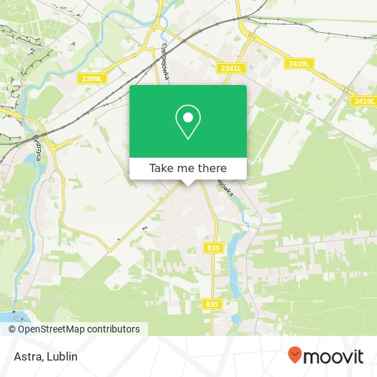Mapa Astra, ulica Romualda Traugutta 2 20-454 Lublin