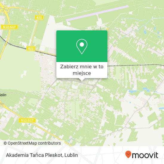 Mapa Akademia Tańca Pleskot, ulica Raclawicka 9A 21-040 Swidnik