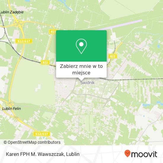 Mapa Karen FPH M. Wawszczak, ulica Niepodleglosci 5 21-040 Swidnik