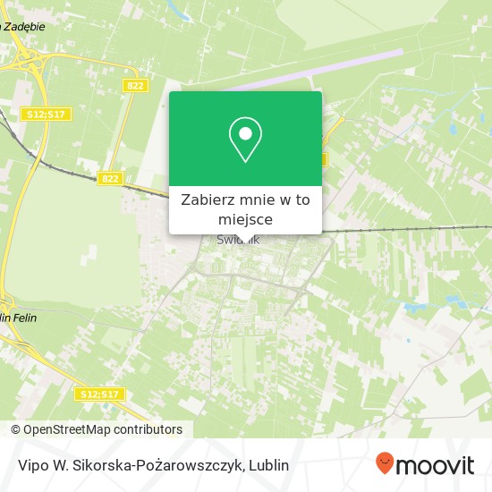 Mapa Vipo W. Sikorska-Pożarowszczyk, ulica 3 Maja 1 21-040 Swidnik