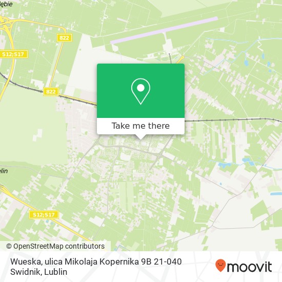 Mapa Wueska, ulica Mikolaja Kopernika 9B 21-040 Swidnik