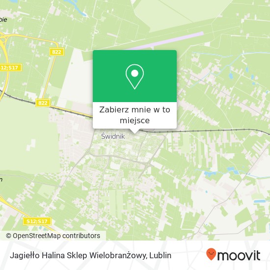 Mapa Jagiełło Halina Sklep Wielobranżowy, ulica Mikolaja Kopernika 2 21-040 Swidnik