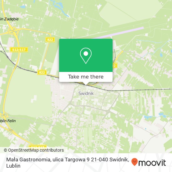Mapa Mała Gastronomia, ulica Targowa 9 21-040 Swidnik