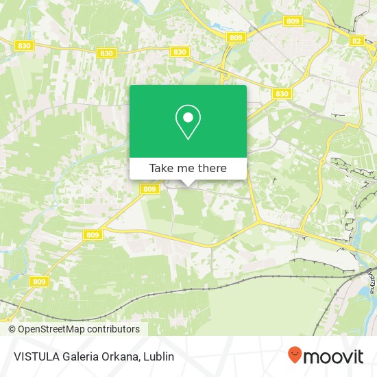 Mapa VISTULA Galeria Orkana, ulica Wladyslawa Orkana 6 20-504 Lublin