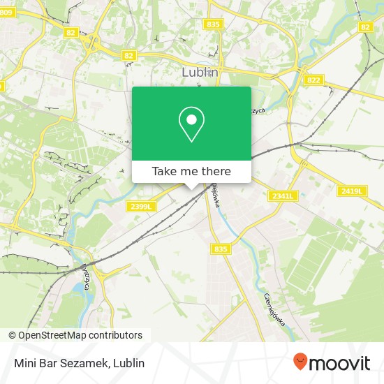 Mapa Mini Bar Sezamek, plac Dworcowy 4 20-408 Lublin