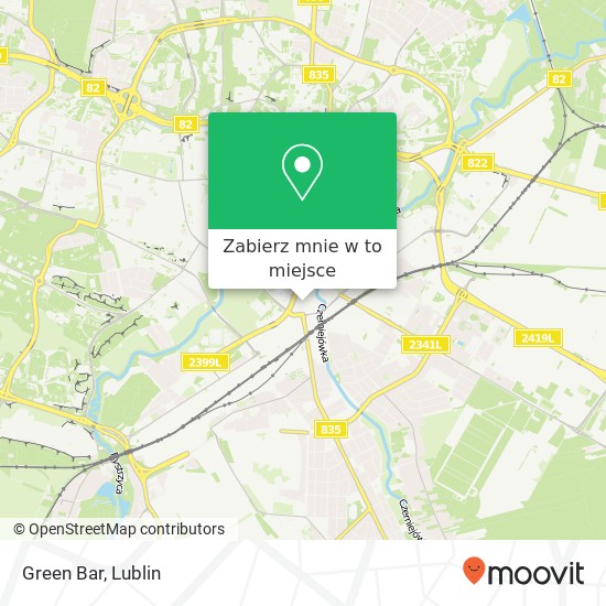 Mapa Green Bar, ulica 1 Maja 16 20-410 Lublin