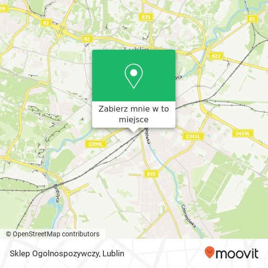 Mapa Sklep Ogolnospozywczy, ulica Pocztowa 2 Lublin