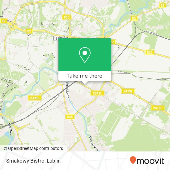 Mapa Smakowy Bistro, ulica Droga Meczennikow Majdanka 12 20-325 Lublin