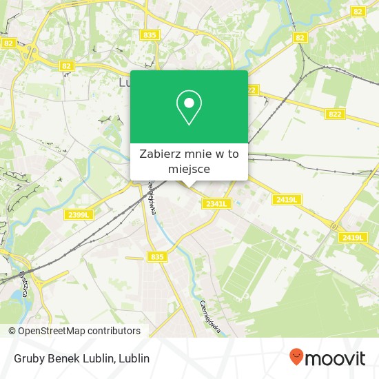 Mapa Gruby Benek Lublin, ulica Droga Meczennikow Majdanka 9 20-325 Lublin