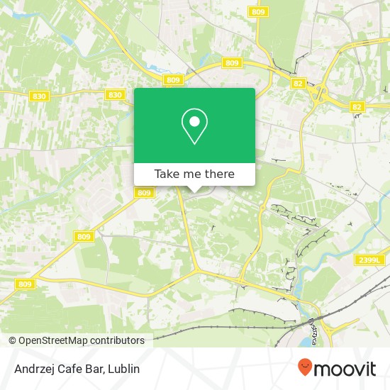 Mapa Andrzej Cafe Bar, ulica Leonarda 12 20-625 Lublin