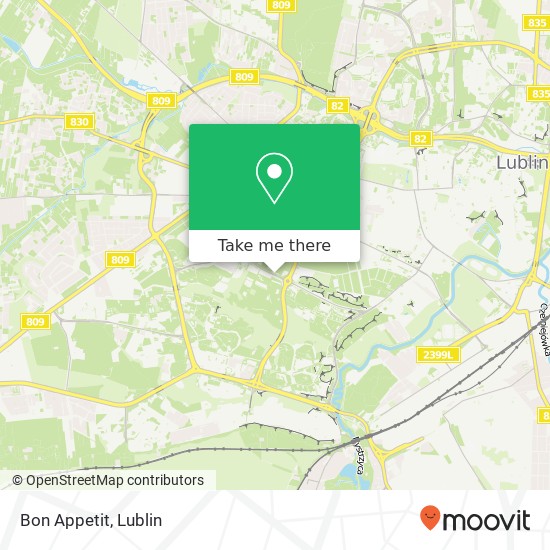 Mapa Bon Appetit, ulica Tomasza Zana 20-601 Lublin