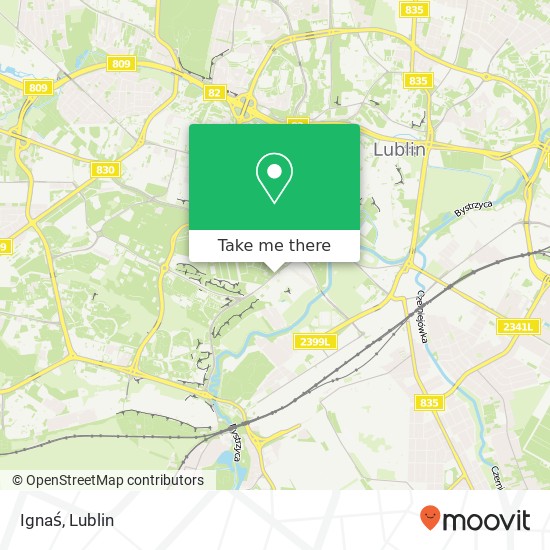Mapa Ignaś, ulica Nadbystrzycka 25 20-618 Lublin