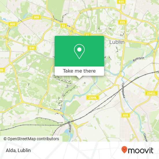 Mapa Alda, ulica Nadbystrzycka 38 20-618 Lublin