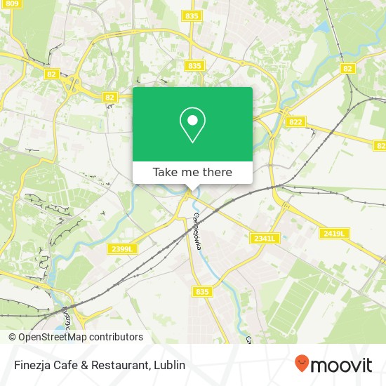 Mapa Finezja Cafe & Restaurant, ulica Fabryczna 2 20-301 Lublin