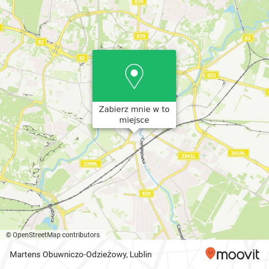 Mapa Martens Obuwniczo-Odzieżowy, ulica 1 Maja 19 20-410 Lublin