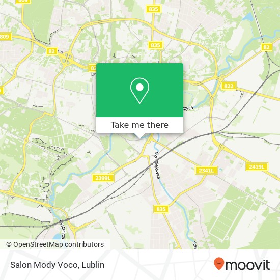 Mapa Salon Mody Voco, Aleje Zygmuntowskie 4 20-101 Lublin