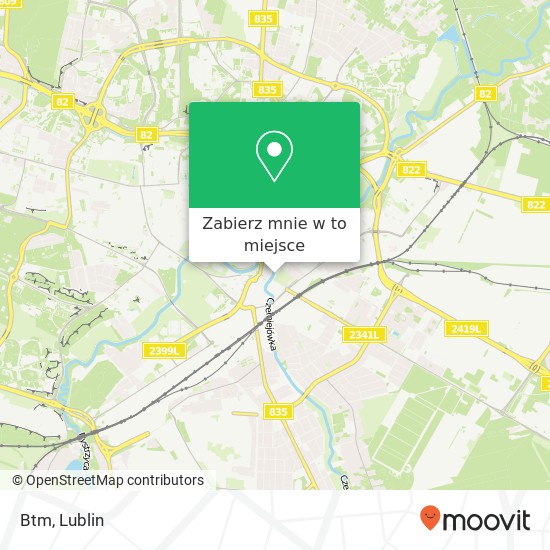 Mapa Btm, ulica Bronowicka 2 20-301 Lublin
