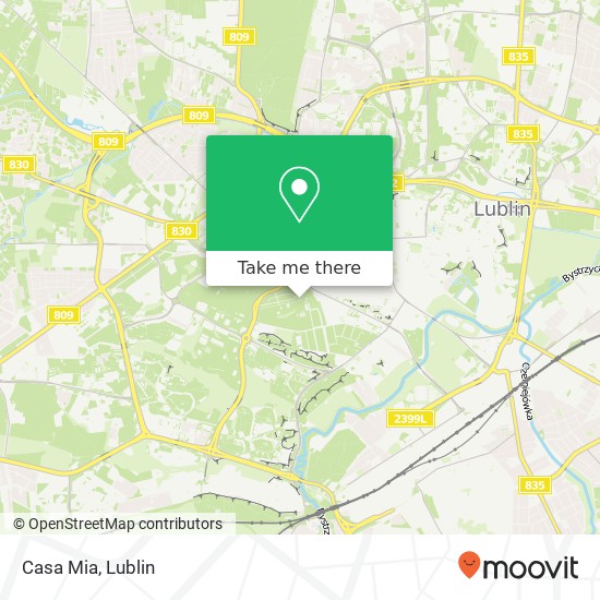Mapa Casa Mia, ulica Hryniewieckiego 43 20-610 Lublin