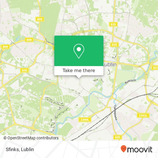 Mapa Sfinks, ulica Lipowa 13 20-020 Lublin