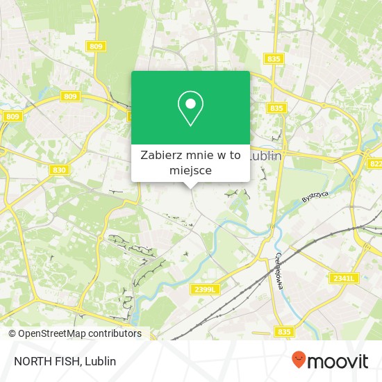 Mapa NORTH FISH, ulica Lipowa 13 20-020 Lublin