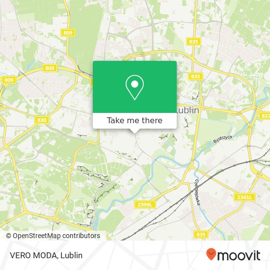 Mapa VERO MODA, ulica Lipowa 13 20-020 Lublin