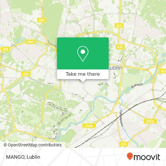 Mapa MANGO, ulica Lipowa 13 20-020 Lublin