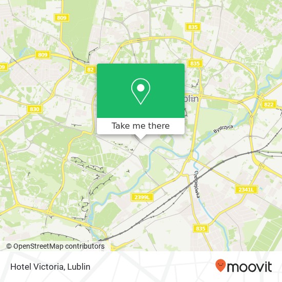 Mapa Hotel Victoria, ulica Gabriela Narutowicza 58 20-016 Lublin