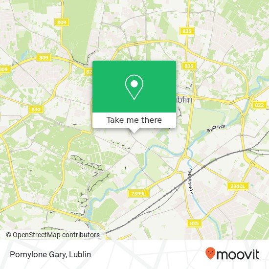 Mapa Pomylone Gary, ulica Fryderyka Chopina 33 20-023 Lublin