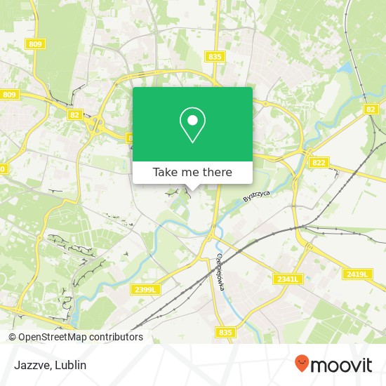 Mapa Jazzve, ulica Bernardynska 20-109 Lublin