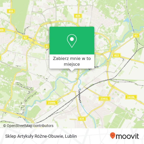 Mapa Sklep Artykuły Różne-Obuwie, ulica Zamojska 23 20-102 Lublin