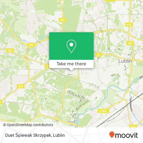 Mapa Duet Śpiewak Skrzypek, ulica Mariana Langiewicza 20-035 Lublin