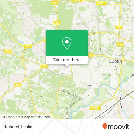 Mapa Kabaret, ulica Weteranow 28 20-044 Lublin