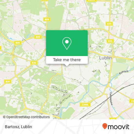 Mapa Bartosz, ulica Akademicka 1 20-033 Lublin