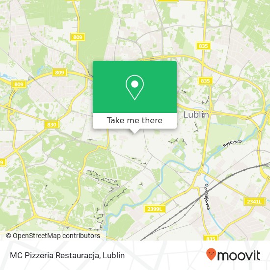 Mapa MC Pizzeria Restauracja, ulica Marii Sklodowskiej-Curie 20-029 Lublin