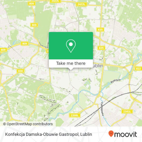 Mapa Konfekcja Damska-Obuwie Gastropol, ulica Jasna 7 20-077 Lublin
