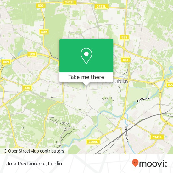 Mapa Jola Restauracja, ulica Wieniawska 8 20-071 Lublin