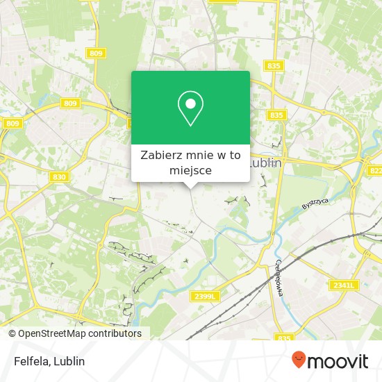 Mapa Felfela, ulica Sadowa 12 20-027 Lublin