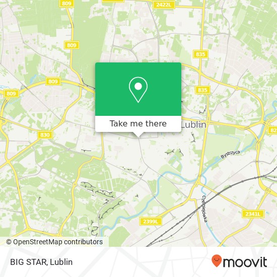 Mapa BIG STAR, ulica Krakowskie Przedmiescie 59 20-076 Lublin