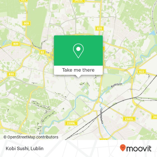 Mapa Kobi Sushi, ulica Tadeusza Kosciuszki 10 20-006 Lublin