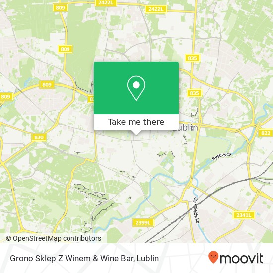 Mapa Grono Sklep Z Winem & Wine Bar, ulica Jasna 20-077 Lublin