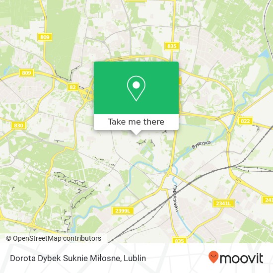 Mapa Dorota Dybek Suknie Miłosne, ulica Gabriela Narutowicza 20-004 Lublin