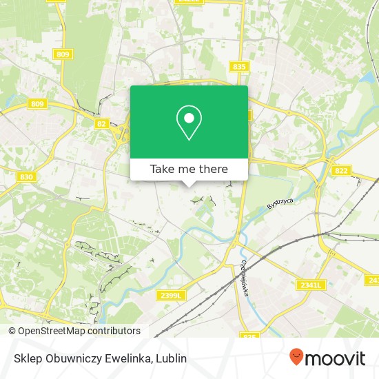 Mapa Sklep Obuwniczy Ewelinka, ulica Peowiakow 4 20-007 Lublin