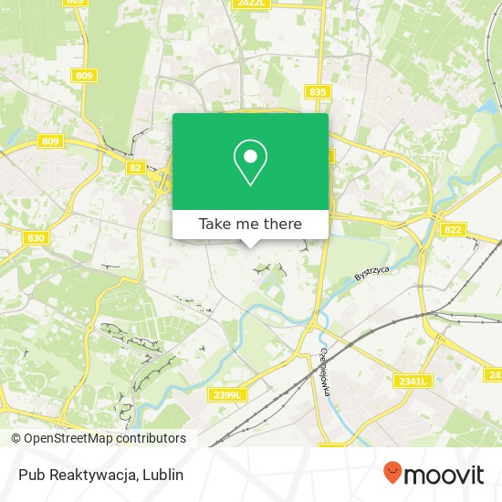 Mapa Pub Reaktywacja, ulica Tadeusza Kosciuszki 20-006 Lublin