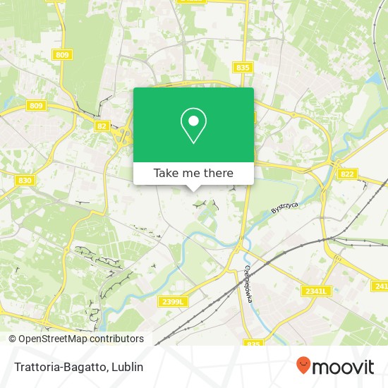 Mapa Trattoria-Bagatto, ulica Peowiakow 2 20-007 Lublin