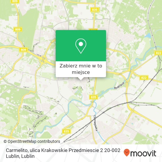 Mapa Carmelito, ulica Krakowskie Przedmiescie 2 20-002 Lublin