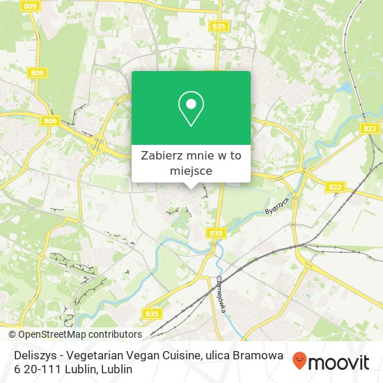Mapa Deliszys - Vegetarian Vegan Cuisine, ulica Bramowa 6 20-111 Lublin
